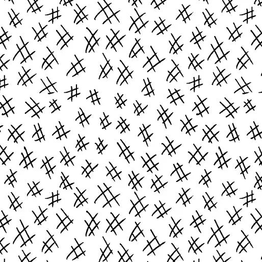 Stitchy 13263-90 Hashtags Black/White