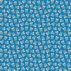 Strawberry Biscuit Daisy in Blue by Elea Lutz for Penny Rose Fabrics