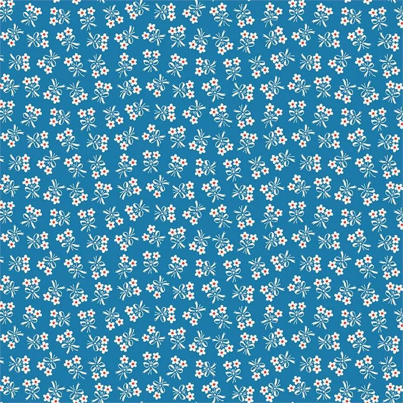 Strawberry Biscuit Daisy in Blue by Elea Lutz for Penny Rose Fabrics