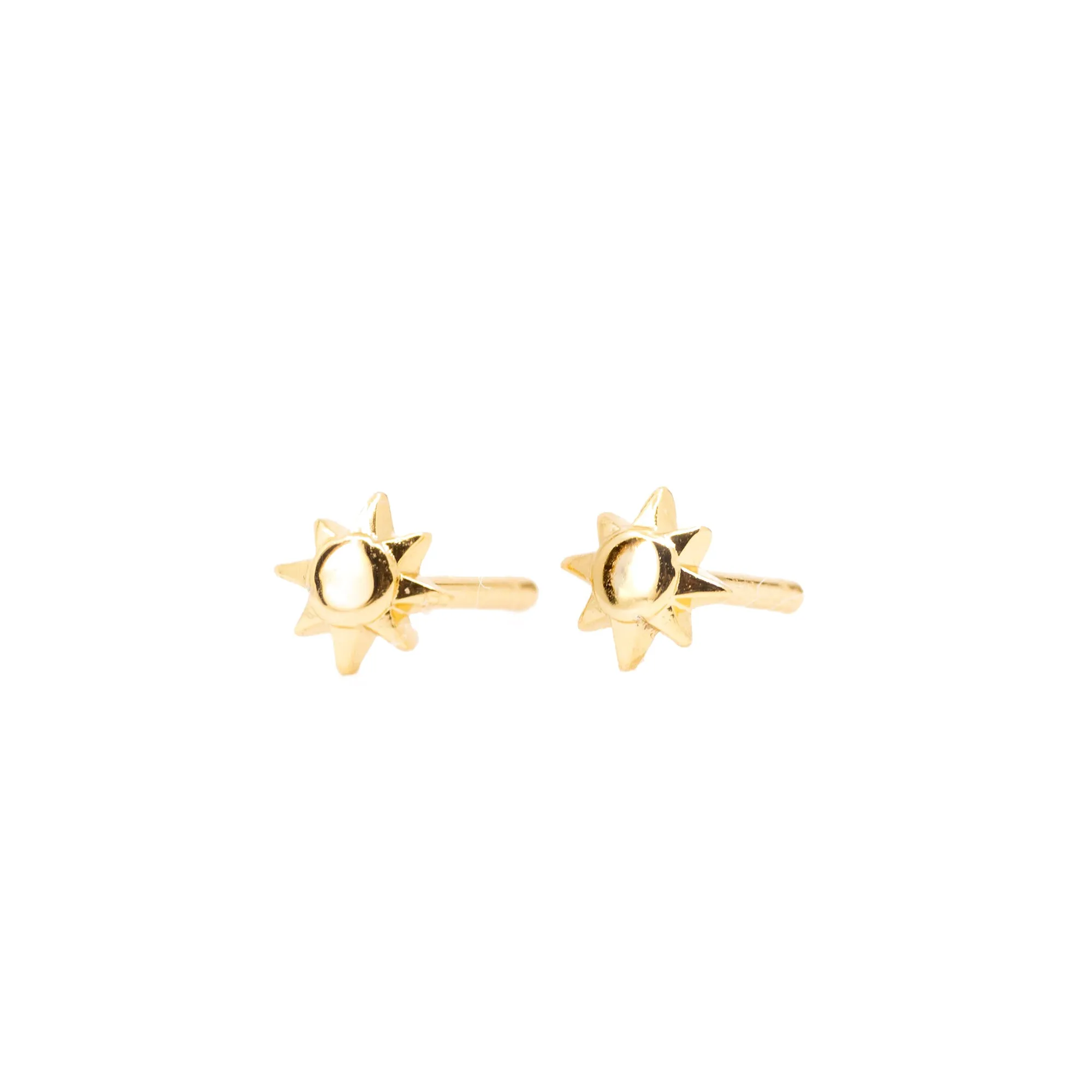 Sun Stud Earrings in Gold