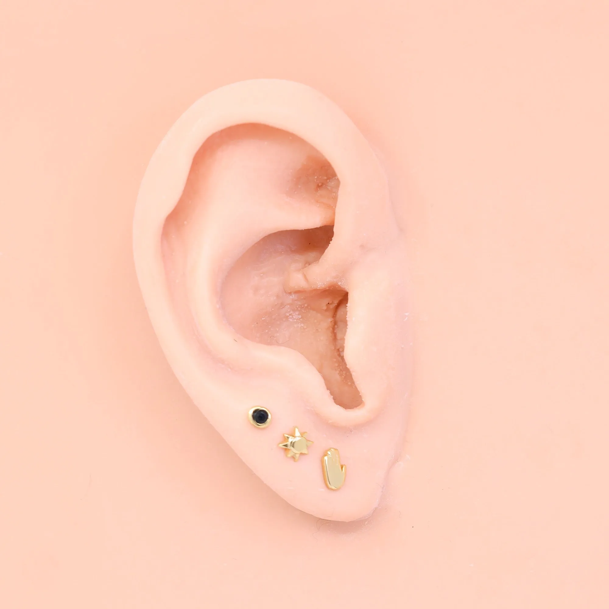 Sun Stud Earrings in Gold
