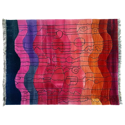 Sunset Reverie Viscose Hand Knotted Wool Rug