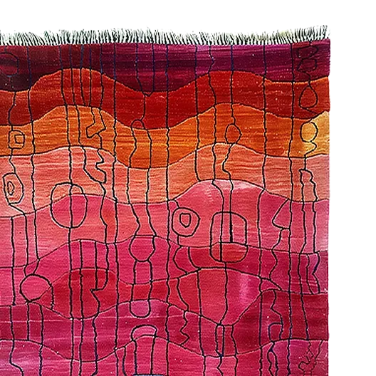 Sunset Reverie Viscose Hand Knotted Wool Rug