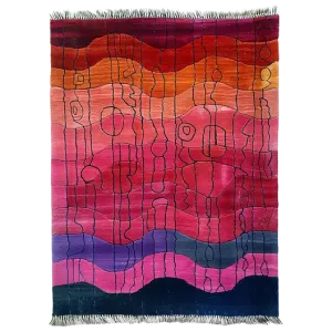 Sunset Reverie Viscose Hand Knotted Wool Rug