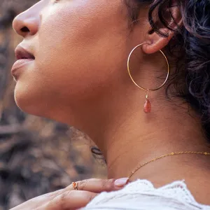 Sunstone Hoop Earrings