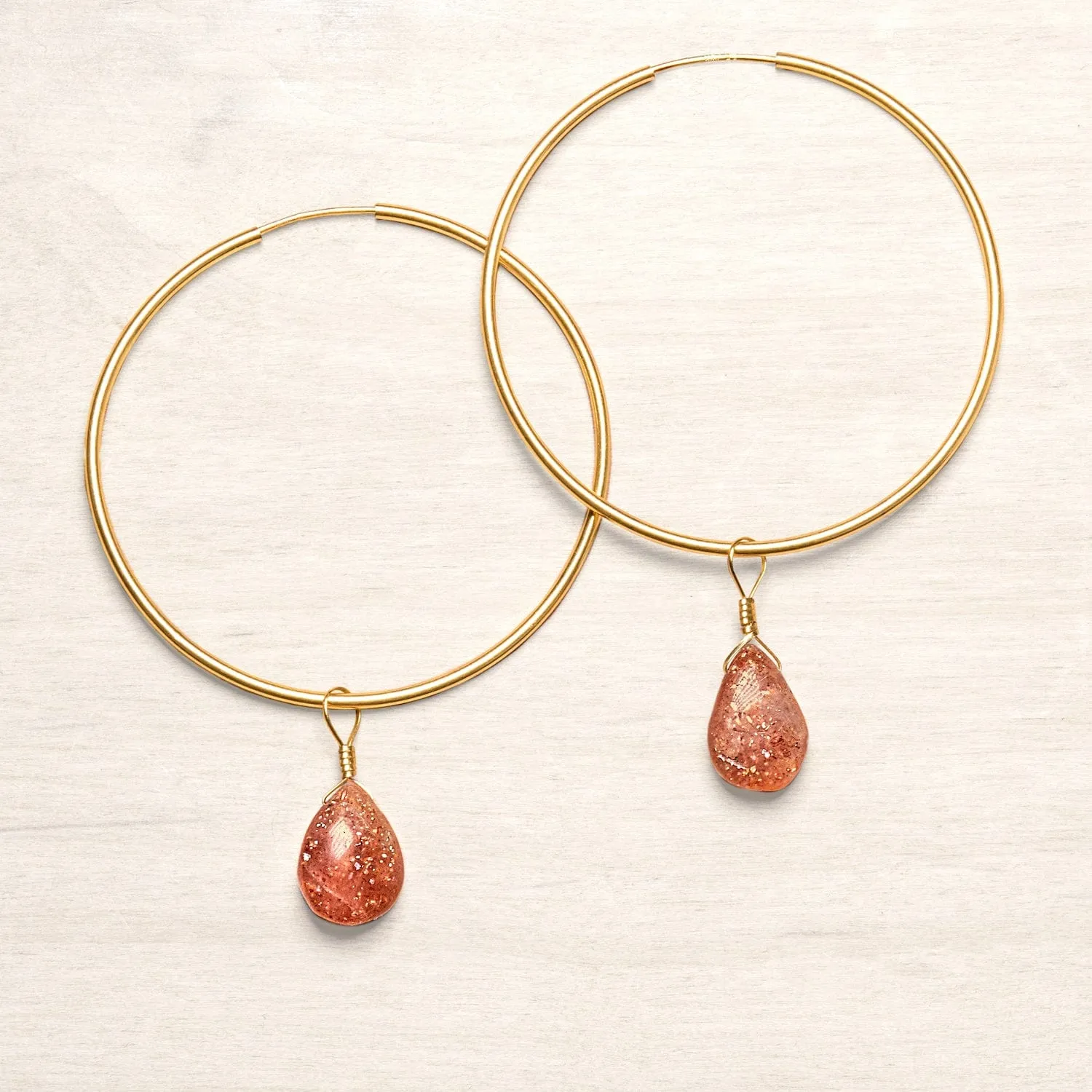 Sunstone Hoop Earrings