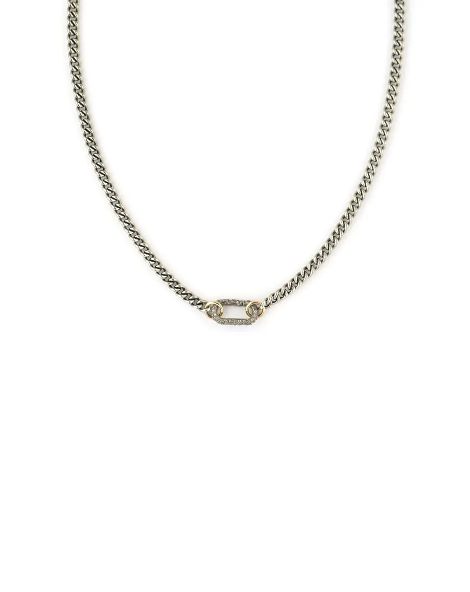 The Luxe Lexi Lock Necklace: Silver Cuban Chain
