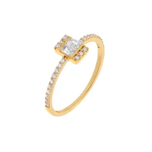 Thin CZ Baguette Ring 14K