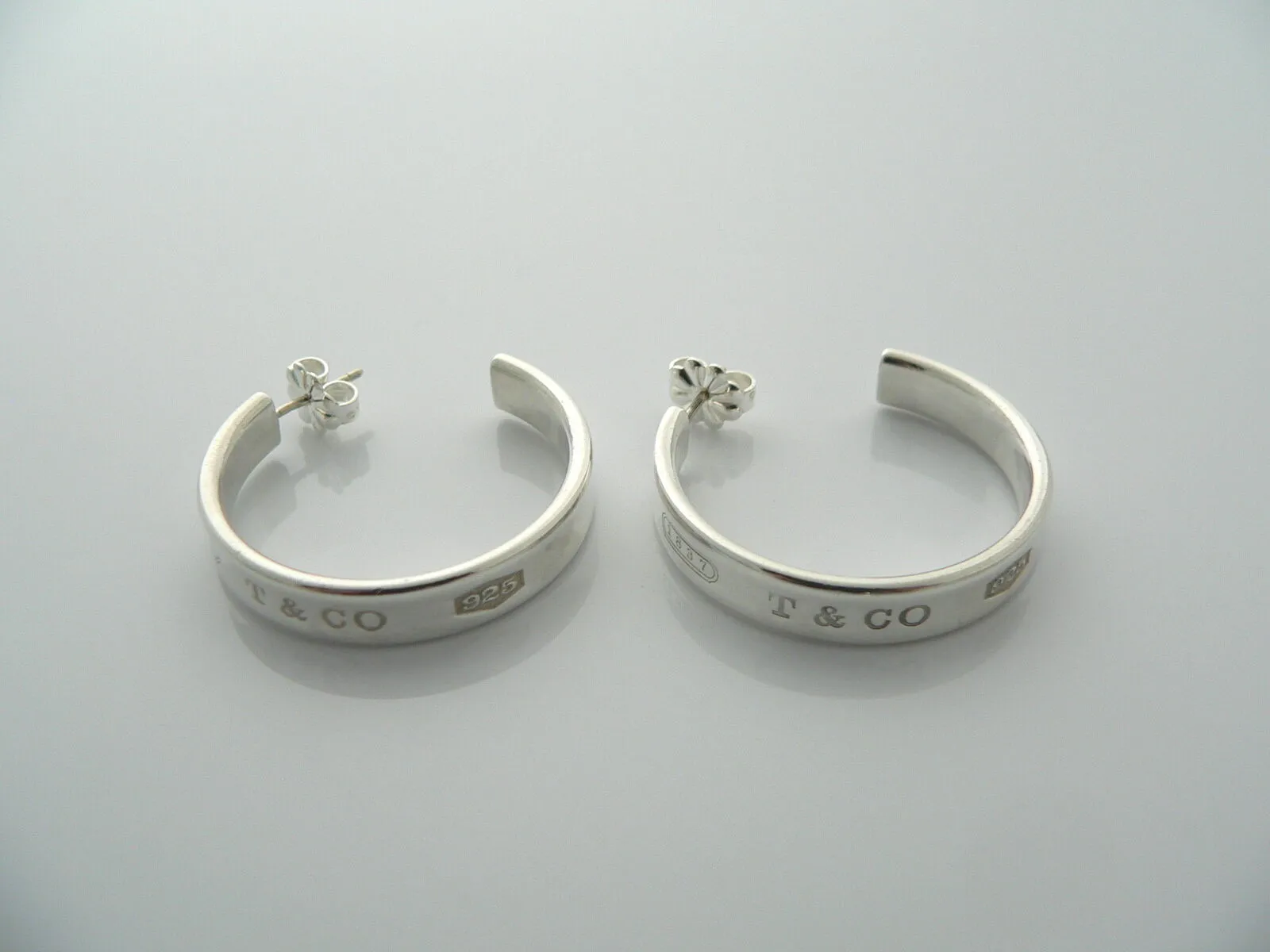 Tiffany & Co Silver 1837 Large Huge Hoop Earrings Rare Gift Love Statement