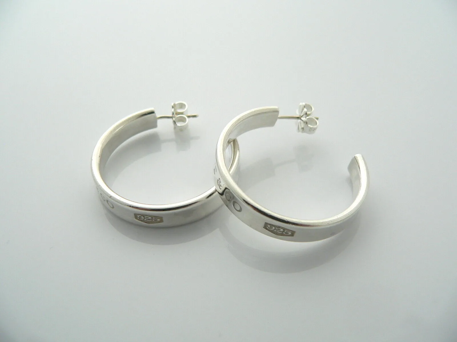 Tiffany & Co Silver 1837 Large Huge Hoop Earrings Rare Gift Love Statement
