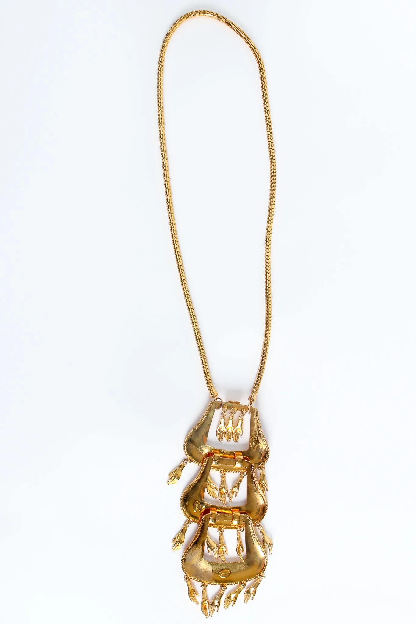 Tiny Hand Tiered Buckle Pendant