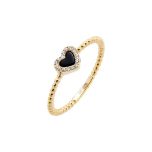 Tiny Pave Colored Gemstone Beaded Ring