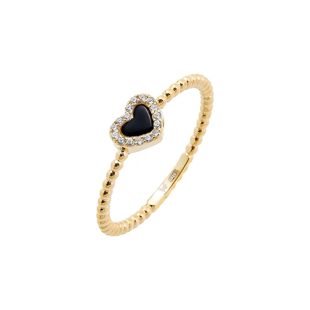 Tiny Pave Colored Gemstone Beaded Ring
