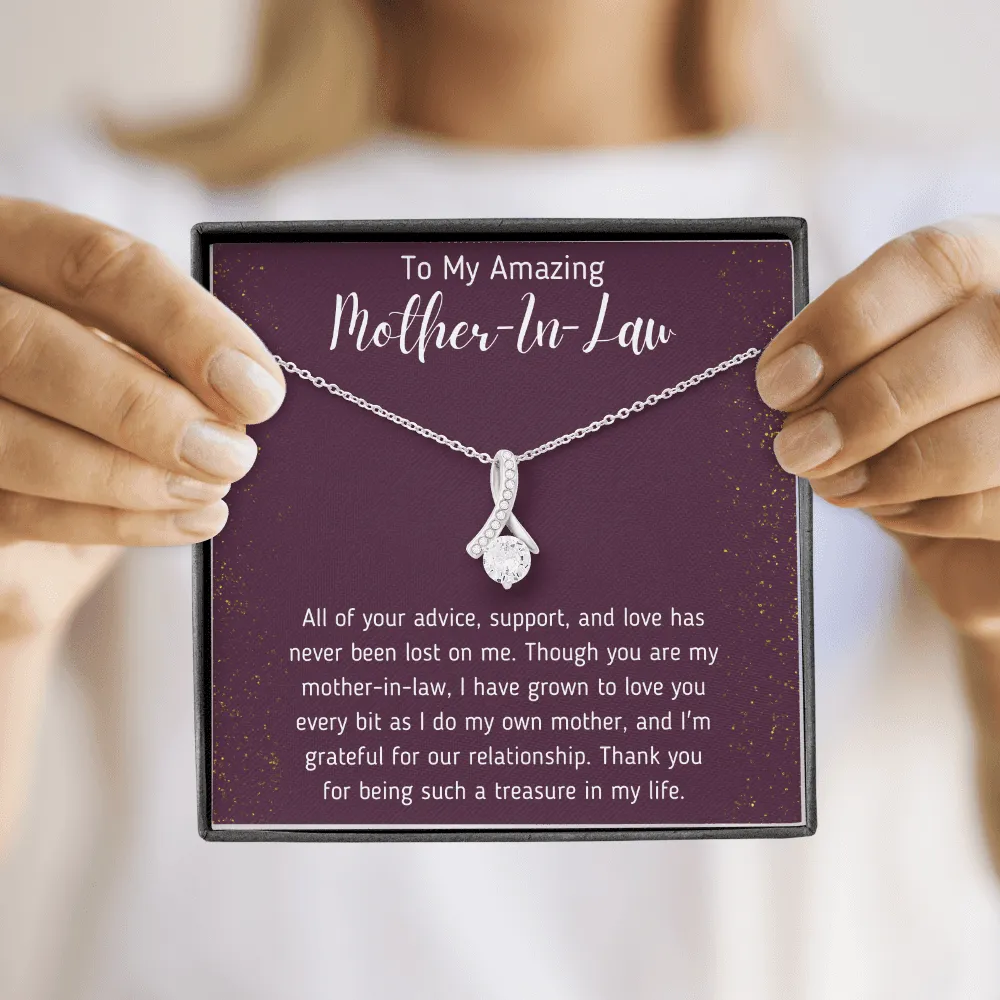 To My Amazing Mother-In-Law Ribbon Necklace
