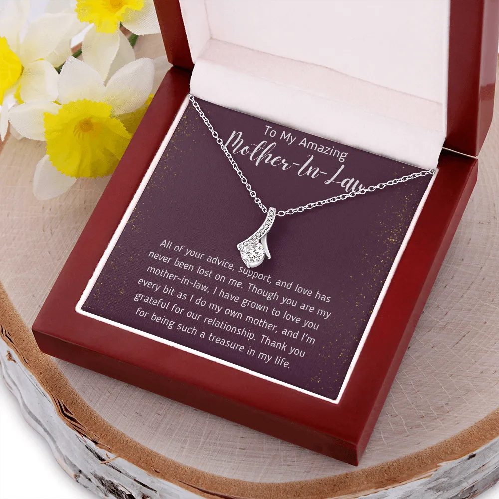 To My Amazing Mother-In-Law Ribbon Necklace