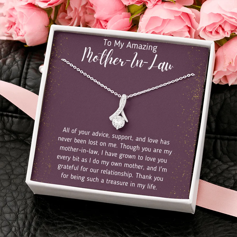 To My Amazing Mother-In-Law Ribbon Necklace