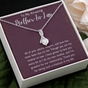 To My Amazing Mother-In-Law Ribbon Necklace