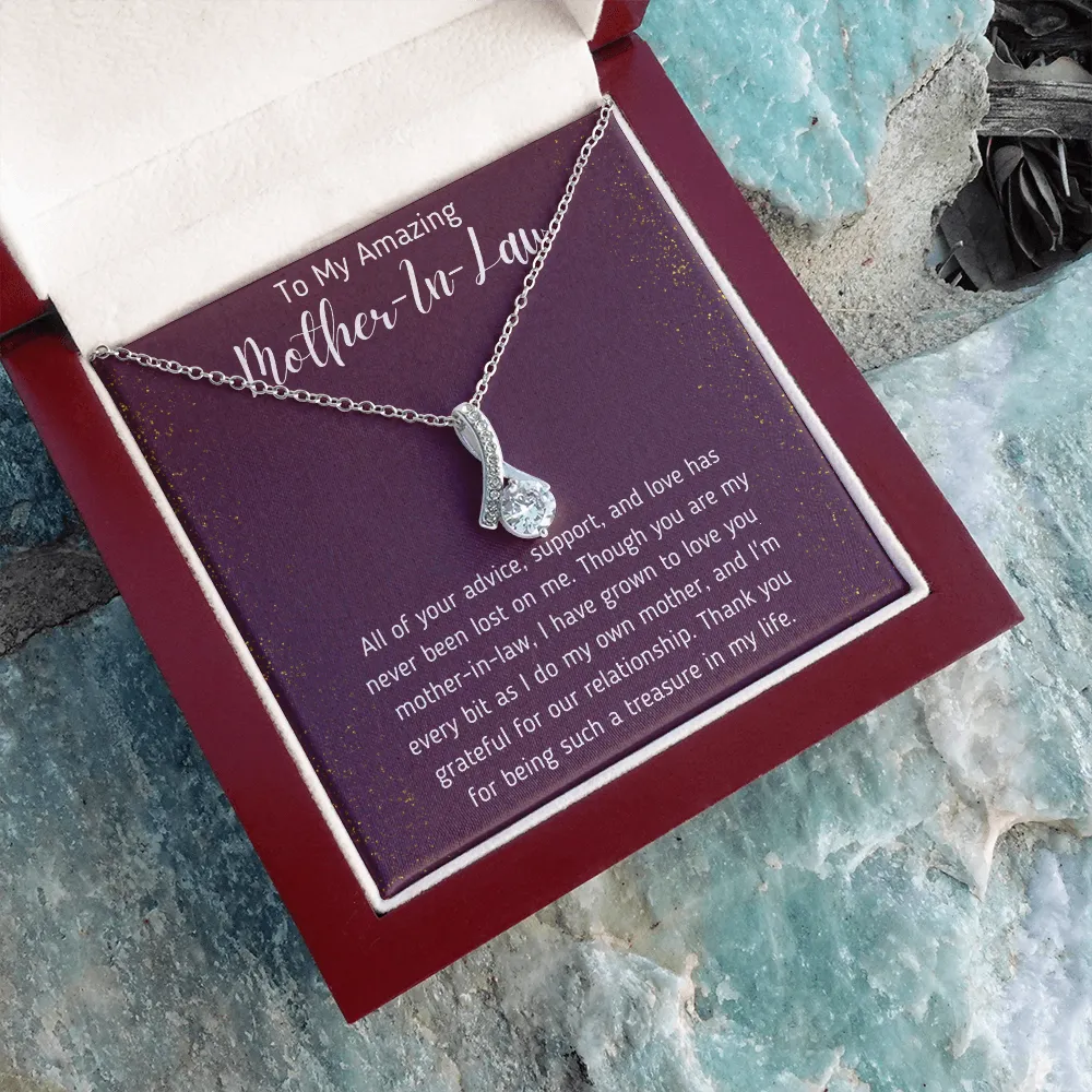 To My Amazing Mother-In-Law Ribbon Necklace