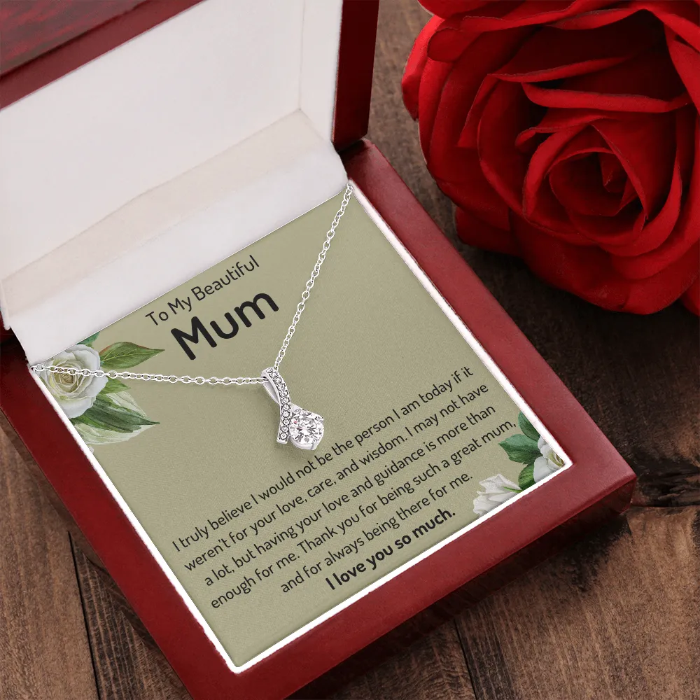 To My Beautiful Mum Ribbon Necklace