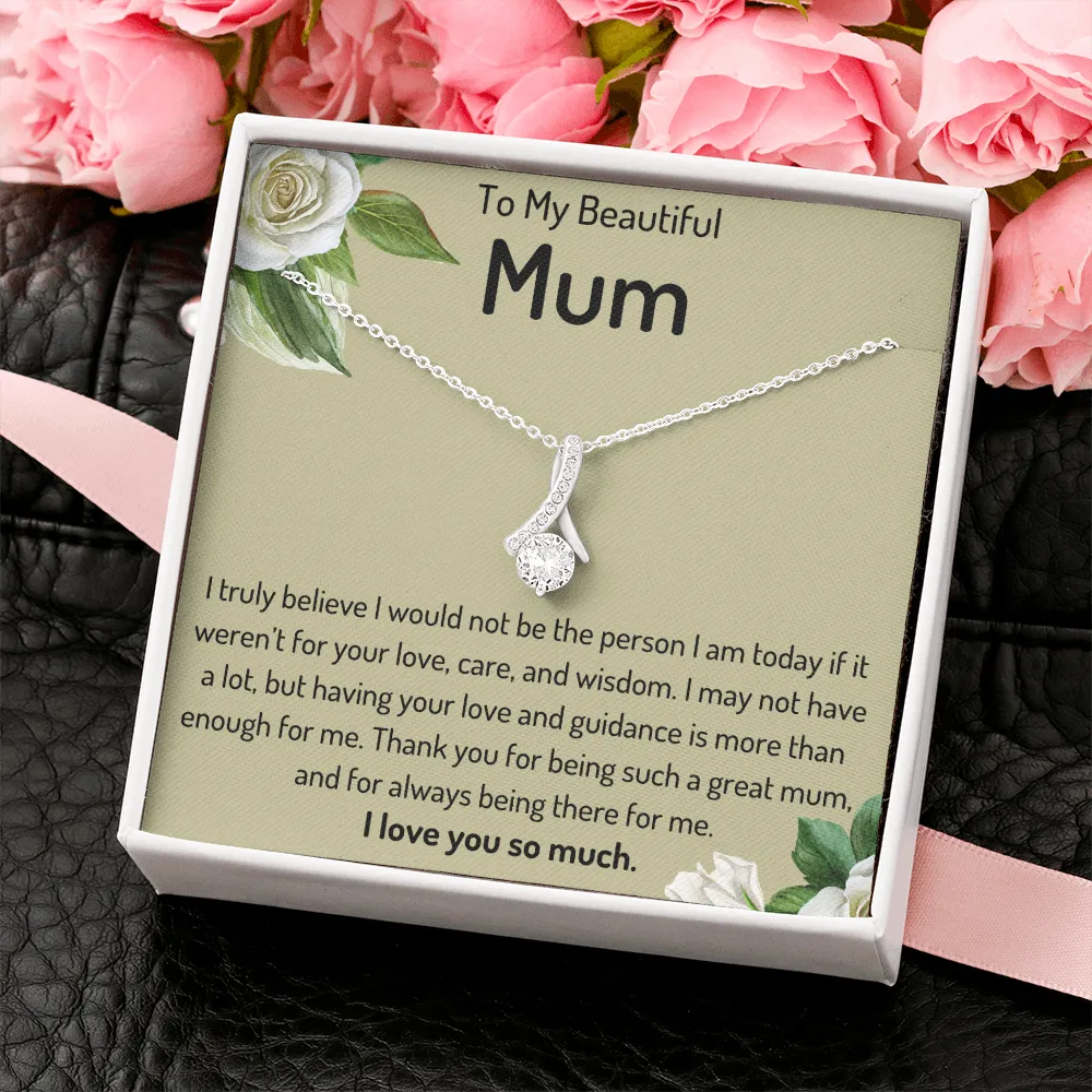 To My Beautiful Mum Ribbon Necklace
