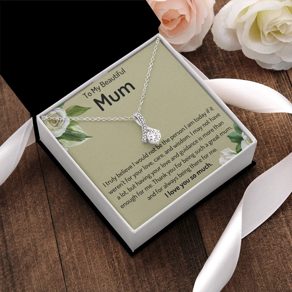 To My Beautiful Mum Ribbon Necklace