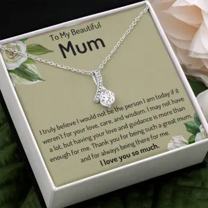 To My Beautiful Mum Ribbon Necklace