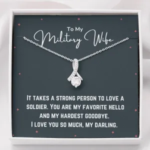 To My Military Wife Love Necklace