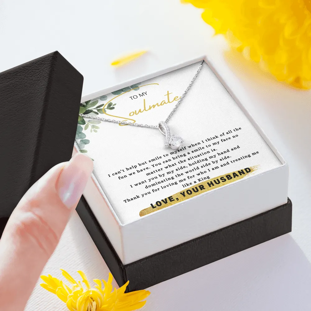 To my soulmate massage card necklace with luxury box