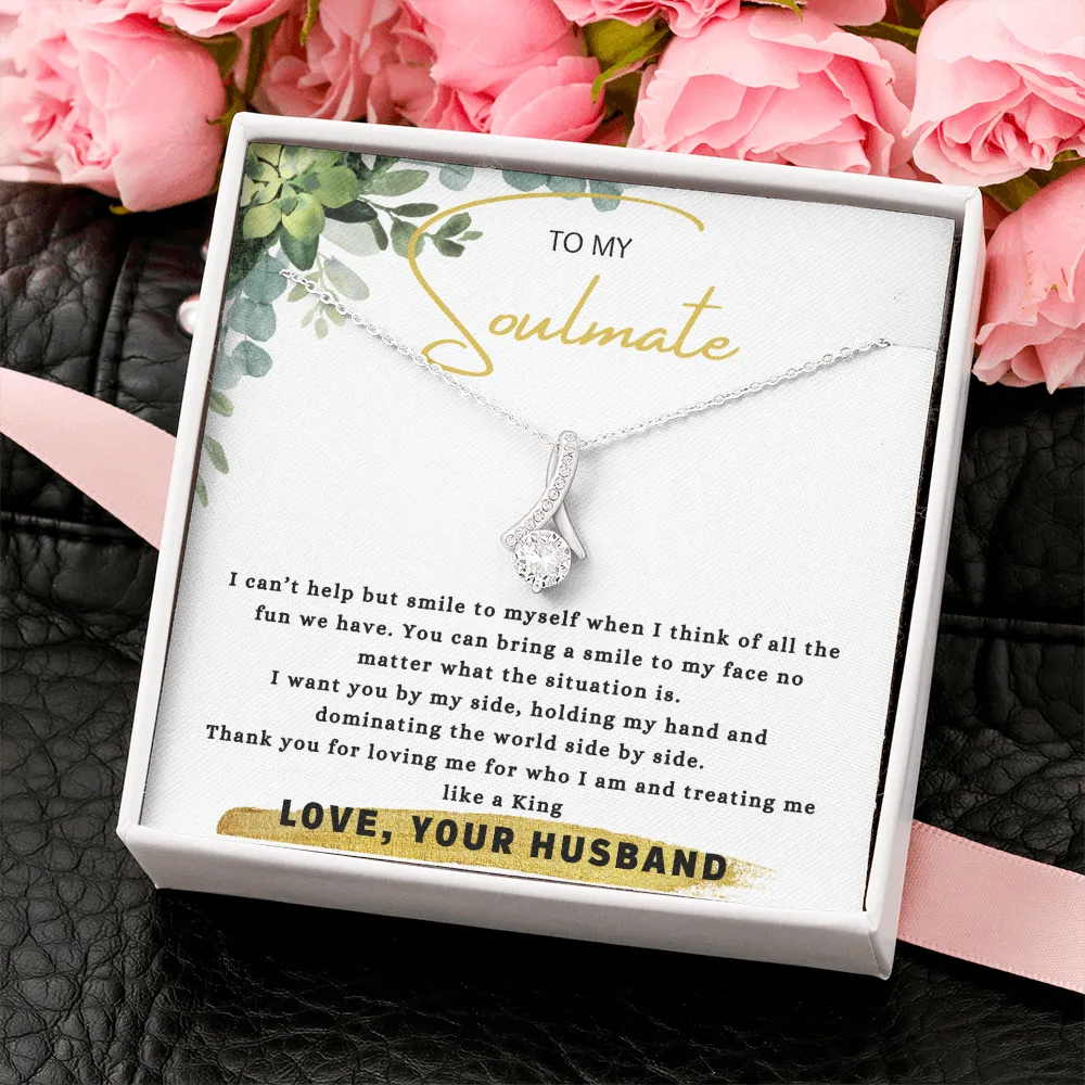 To my soulmate massage card necklace with luxury box