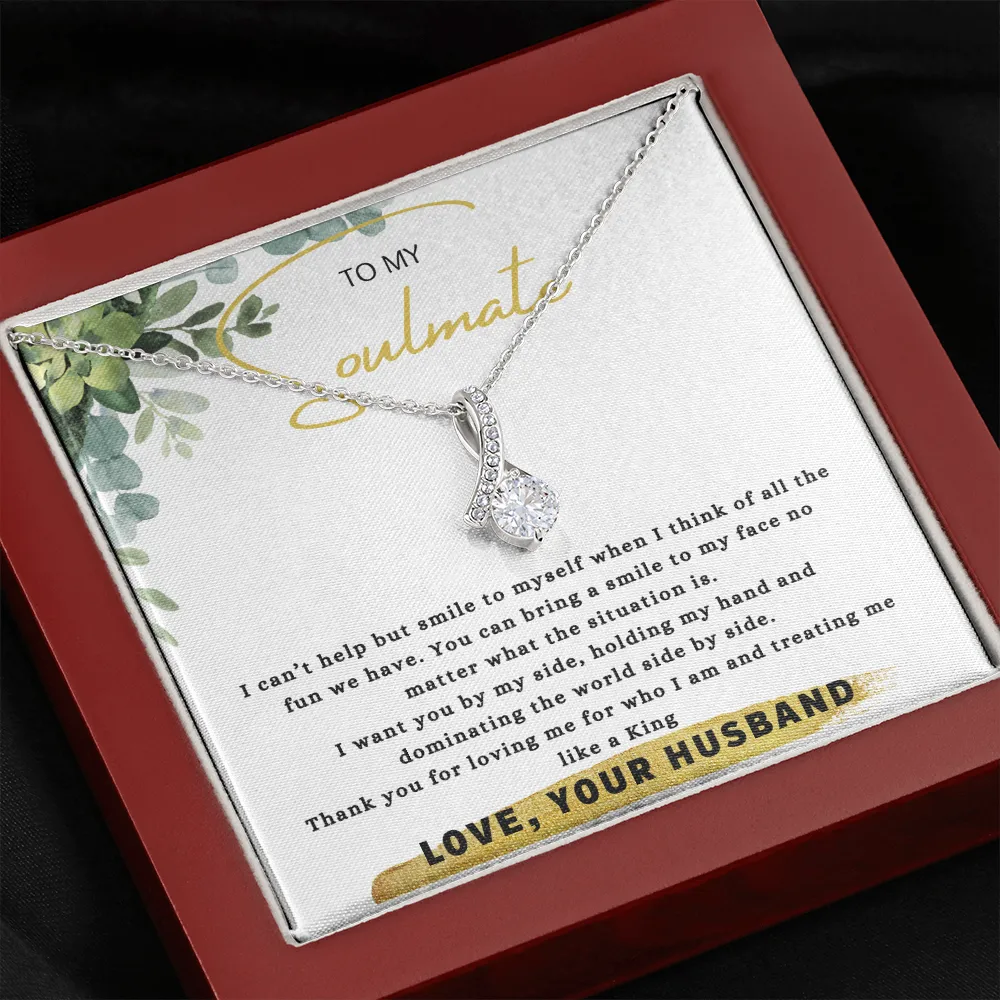 To my soulmate massage card necklace with luxury box