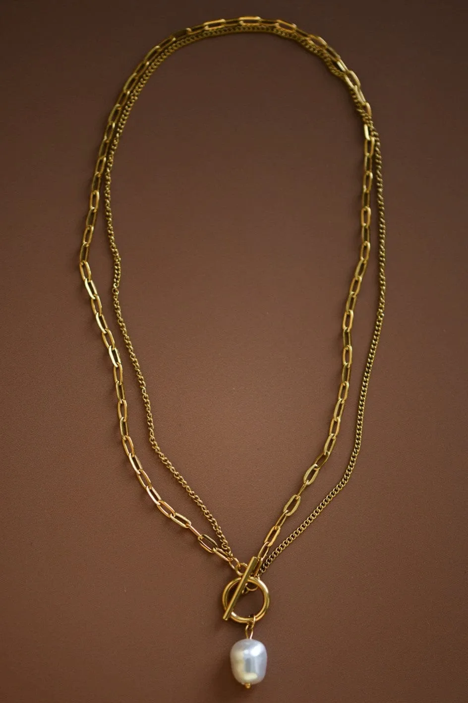 Toggle Layered Necklace In Gold