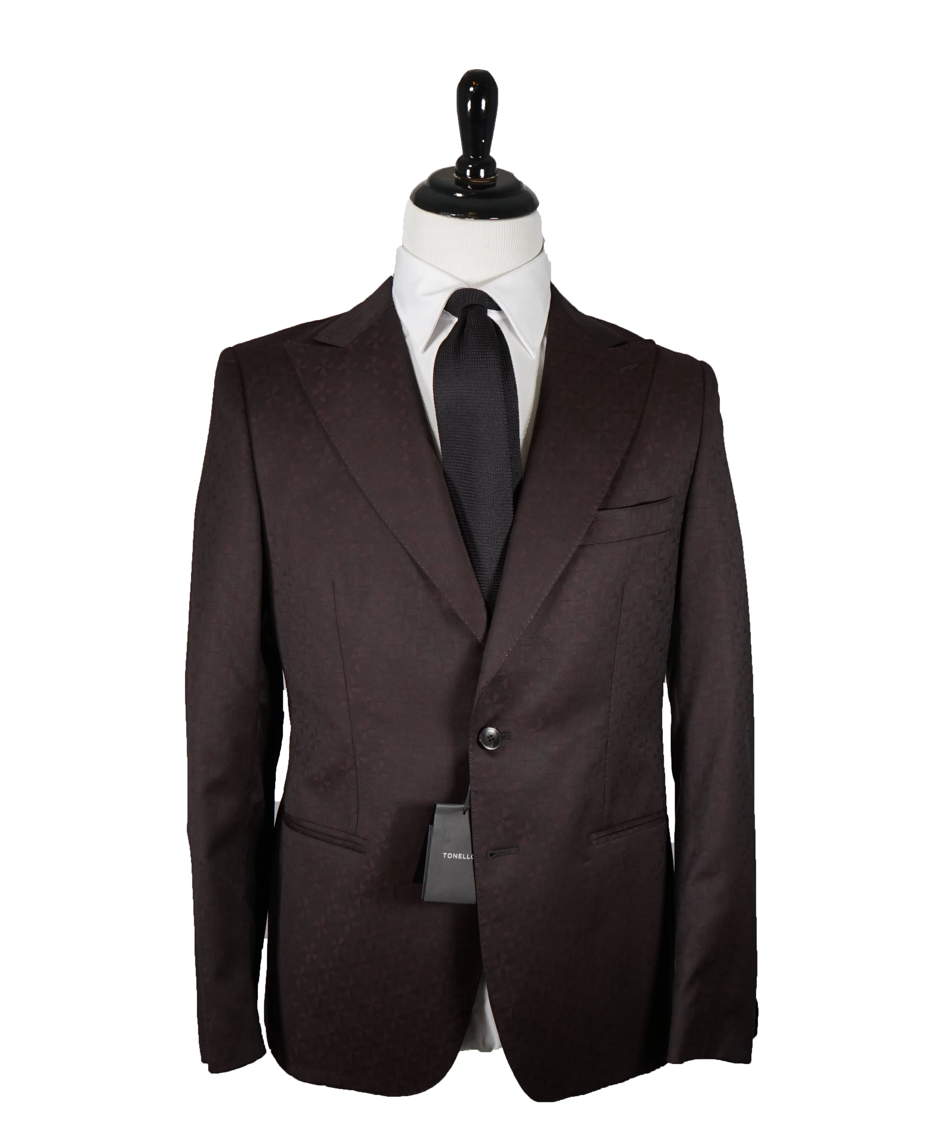 TONELLO - Wide Peak Lapel Dinner Jacket Geometric - 40R