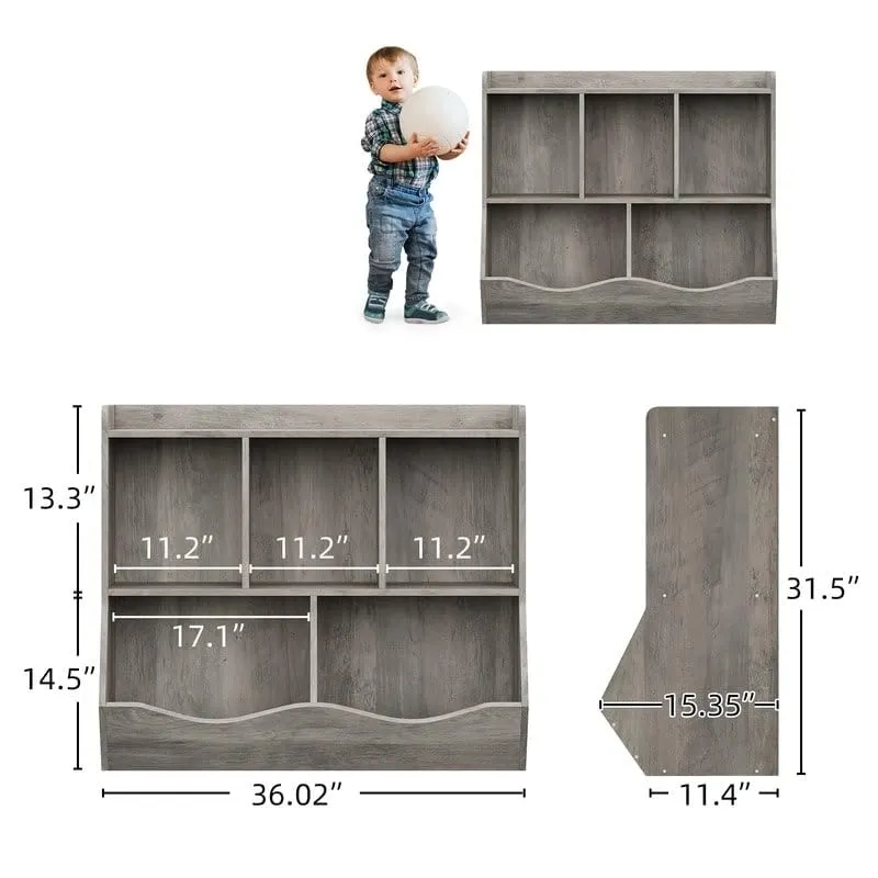 Toy Storage Cabinet Grey Modern Contemporary Wood