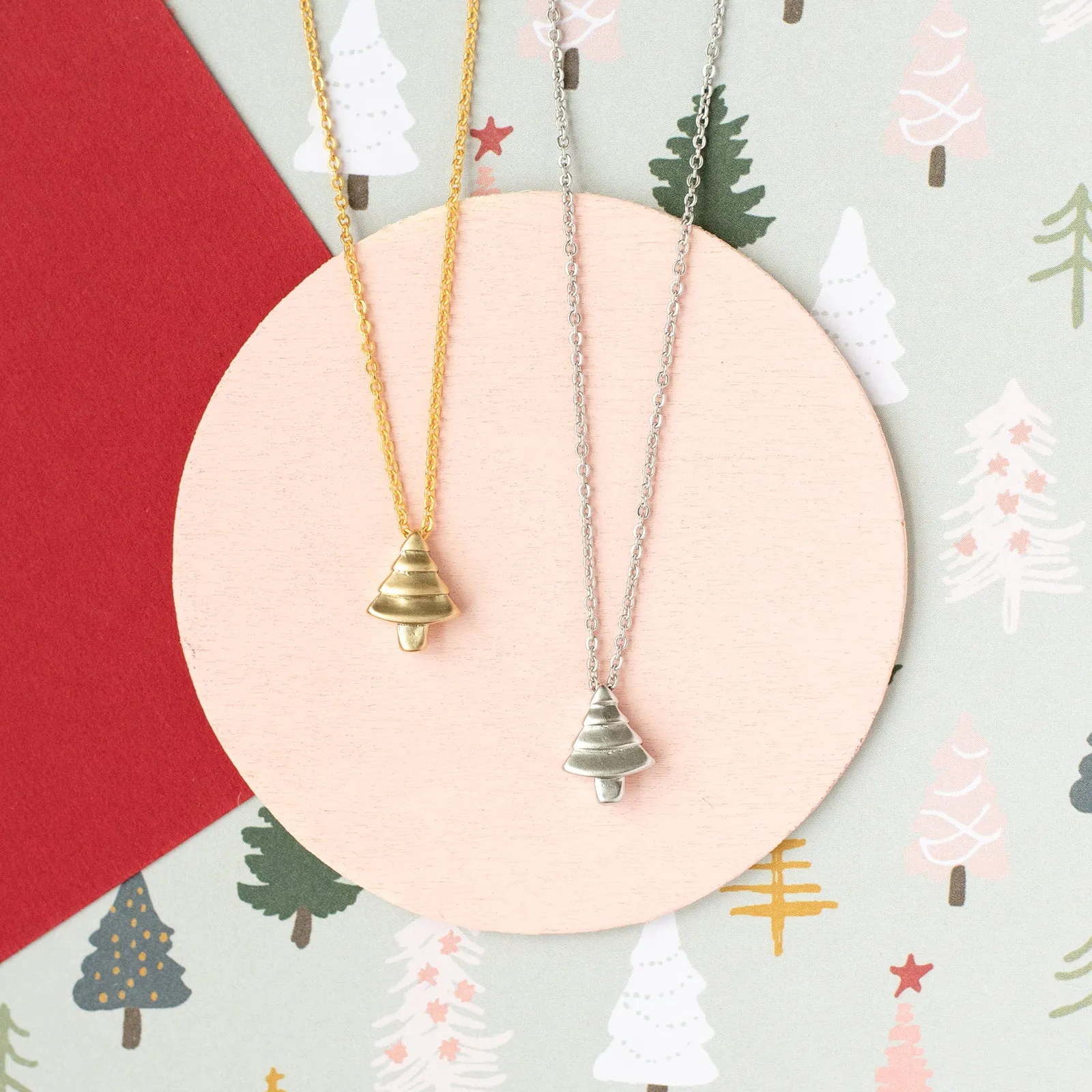 Tree Bead Charm Dainty Pendant Necklace