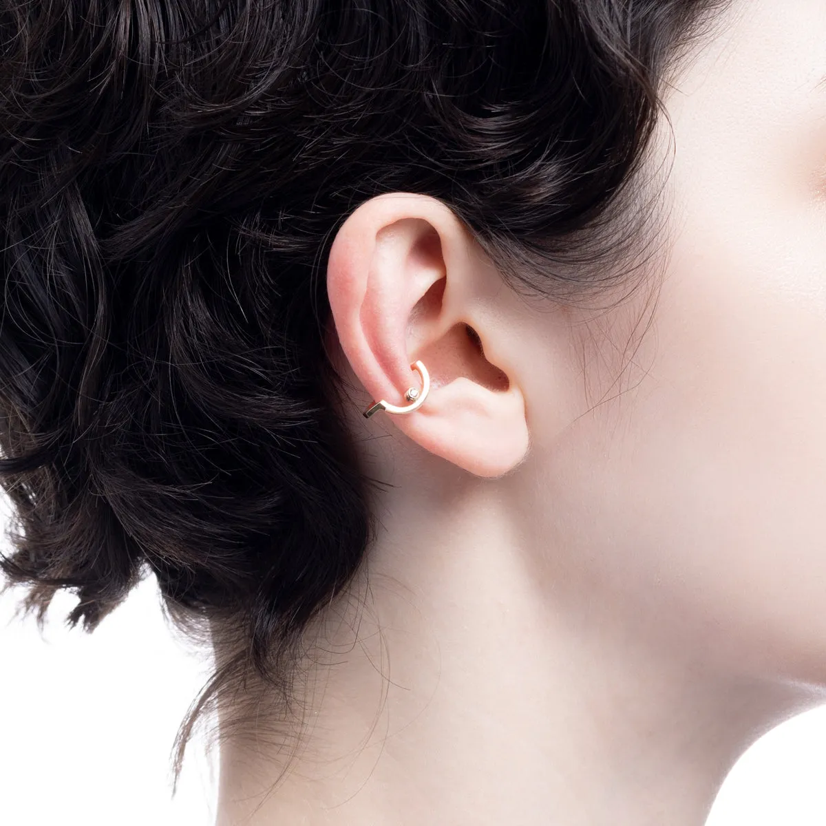TREEHOPPER Bezel Diamond Ear Cuff Small size