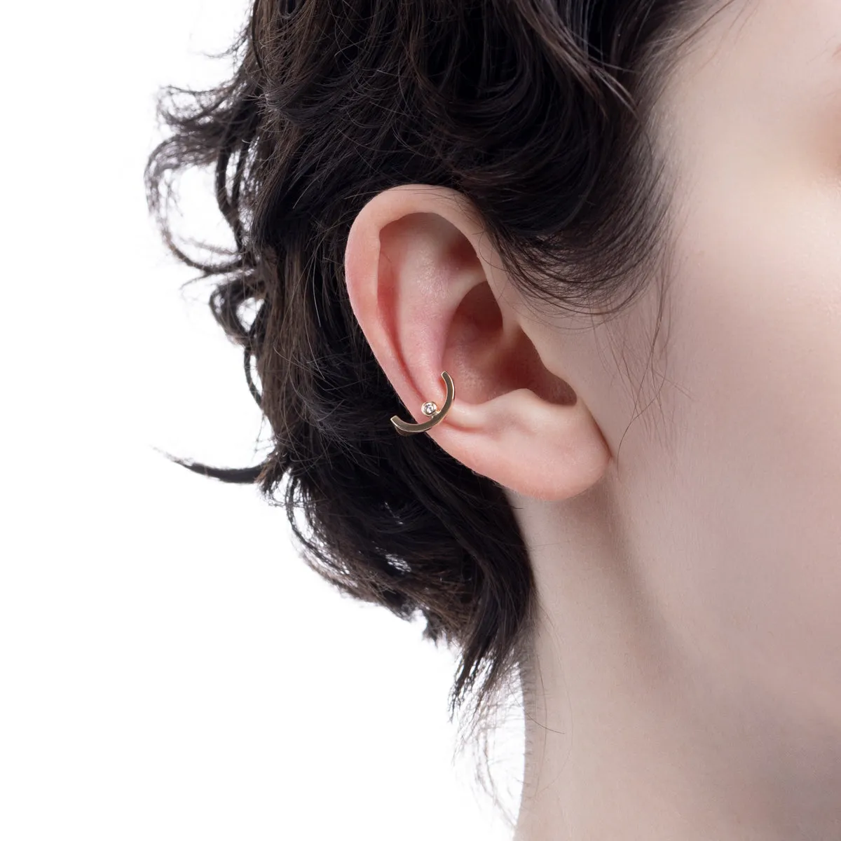 TREEHOPPER Bezel Diamond Ear Cuff Small size