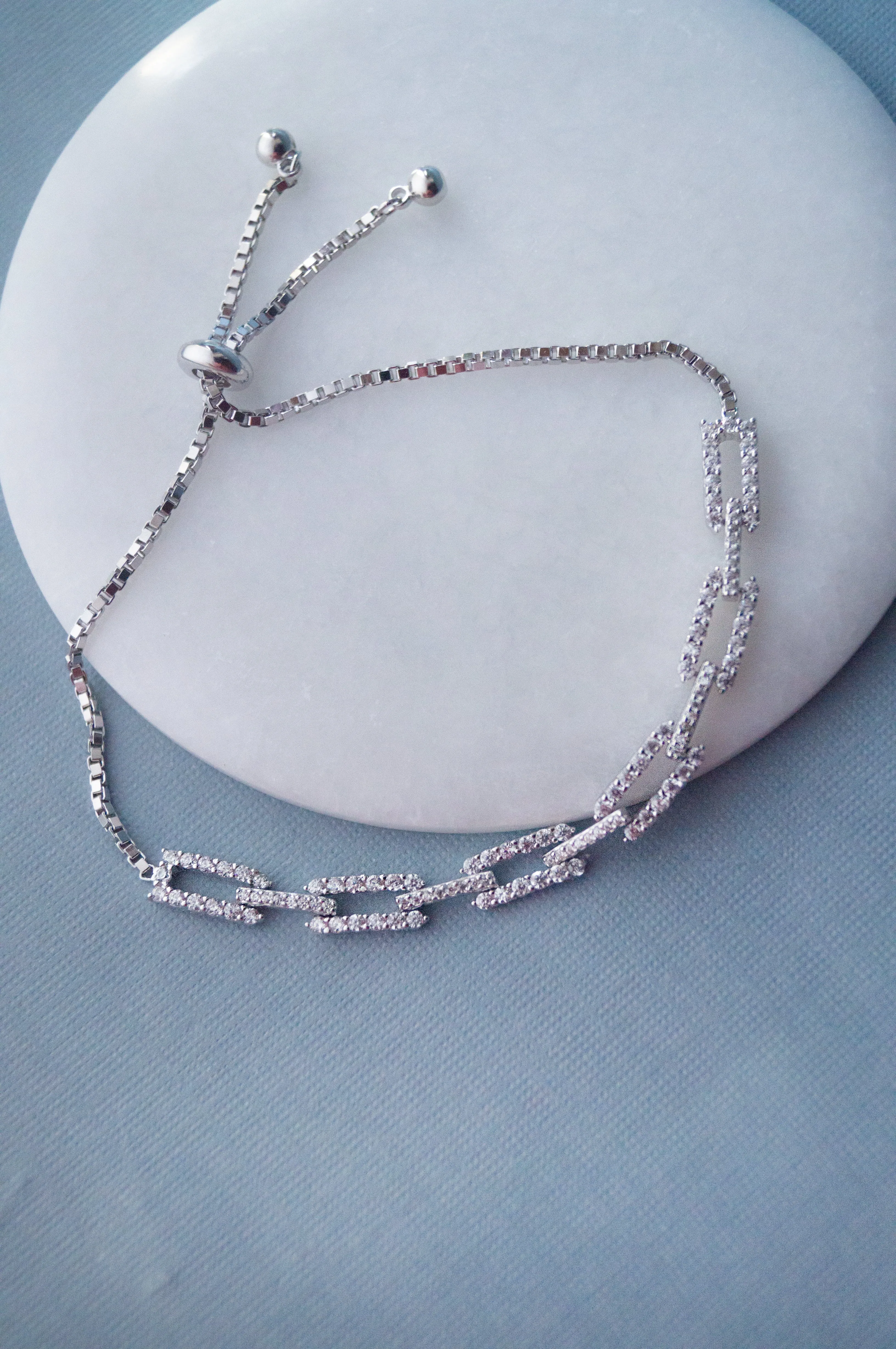 Trending Chain Link Rose Gold Plated Sterling Silver Pull Chain Bracelet