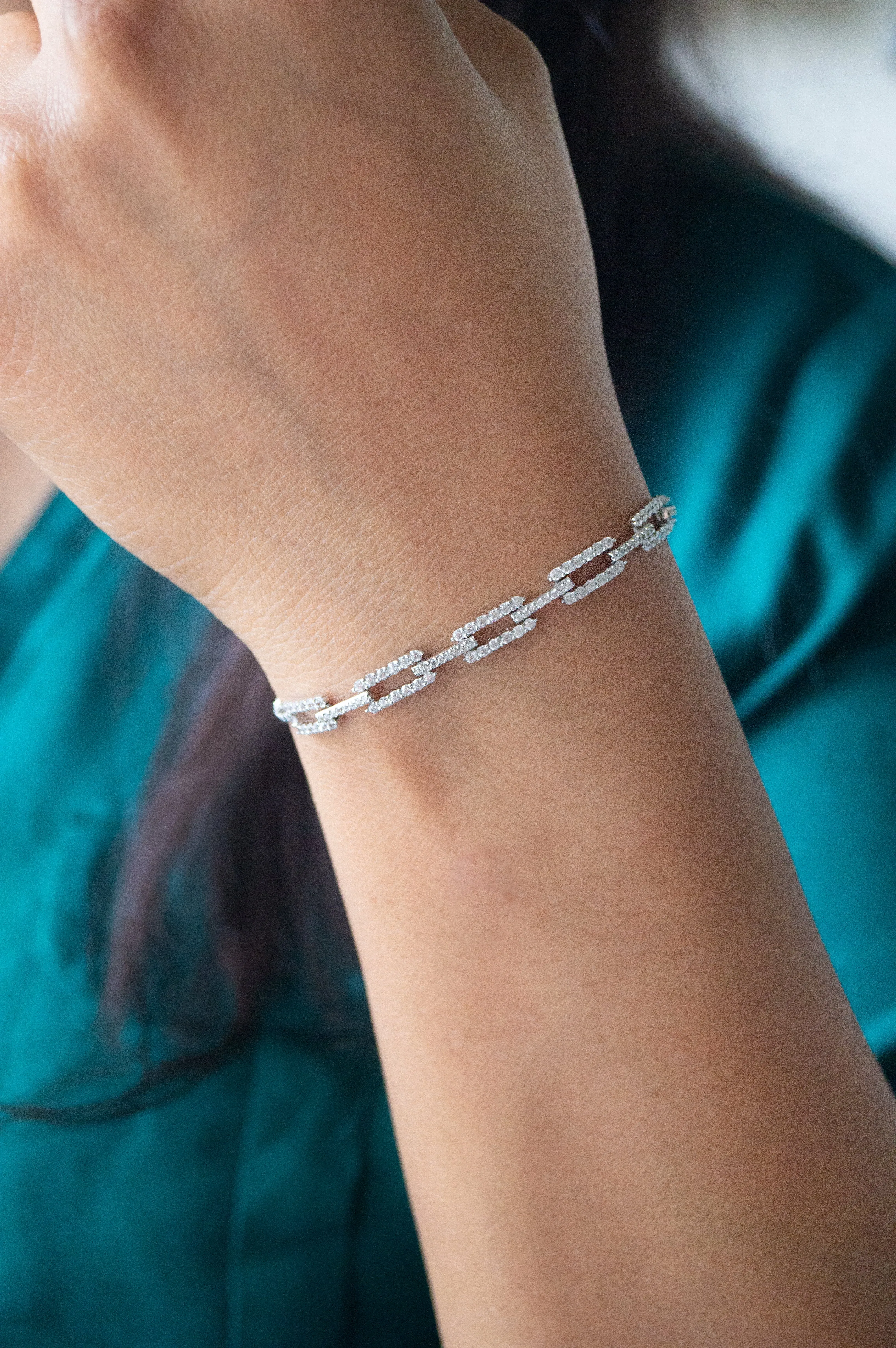 Trending Chain Link Rose Gold Plated Sterling Silver Pull Chain Bracelet