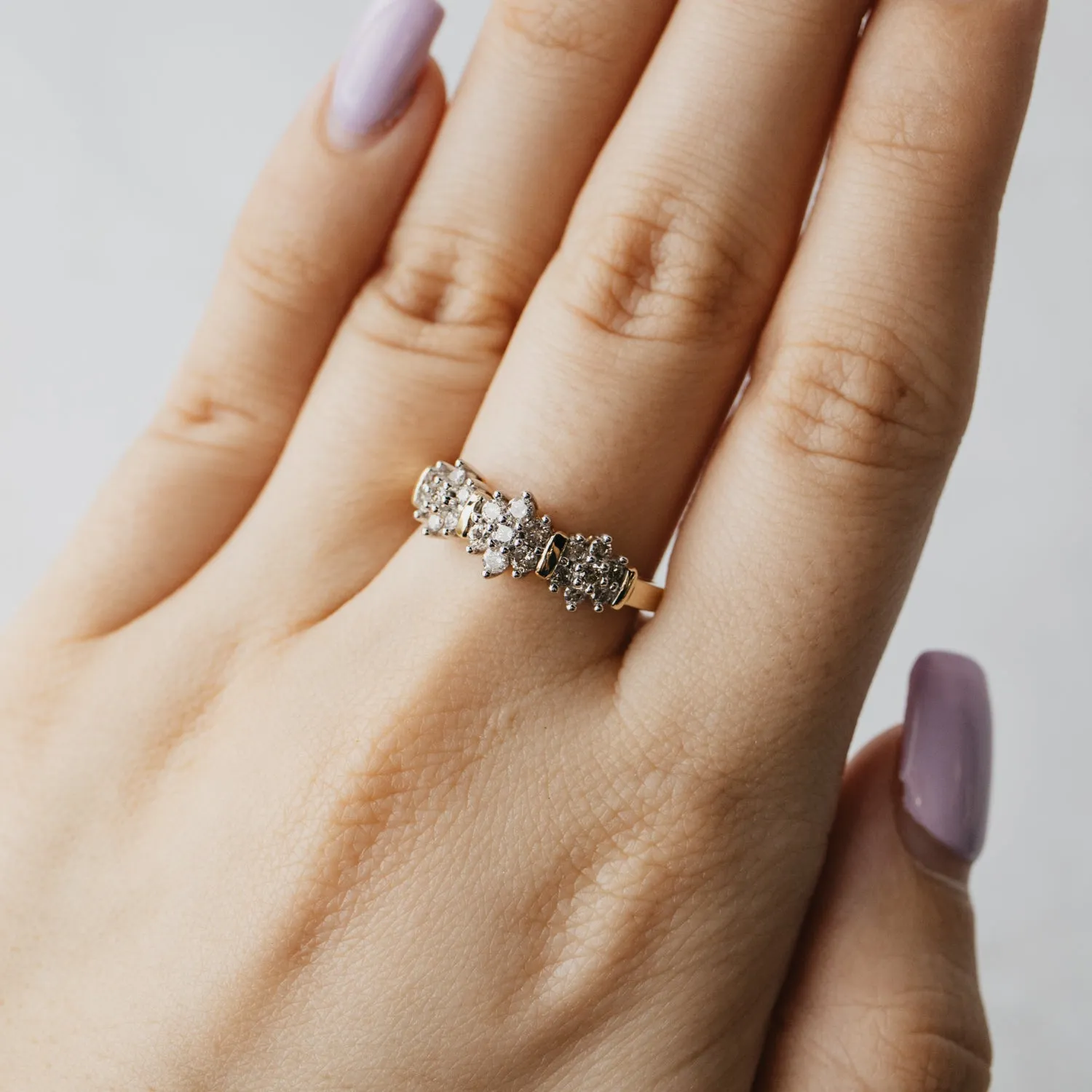 Trio Floral Cluster Ring