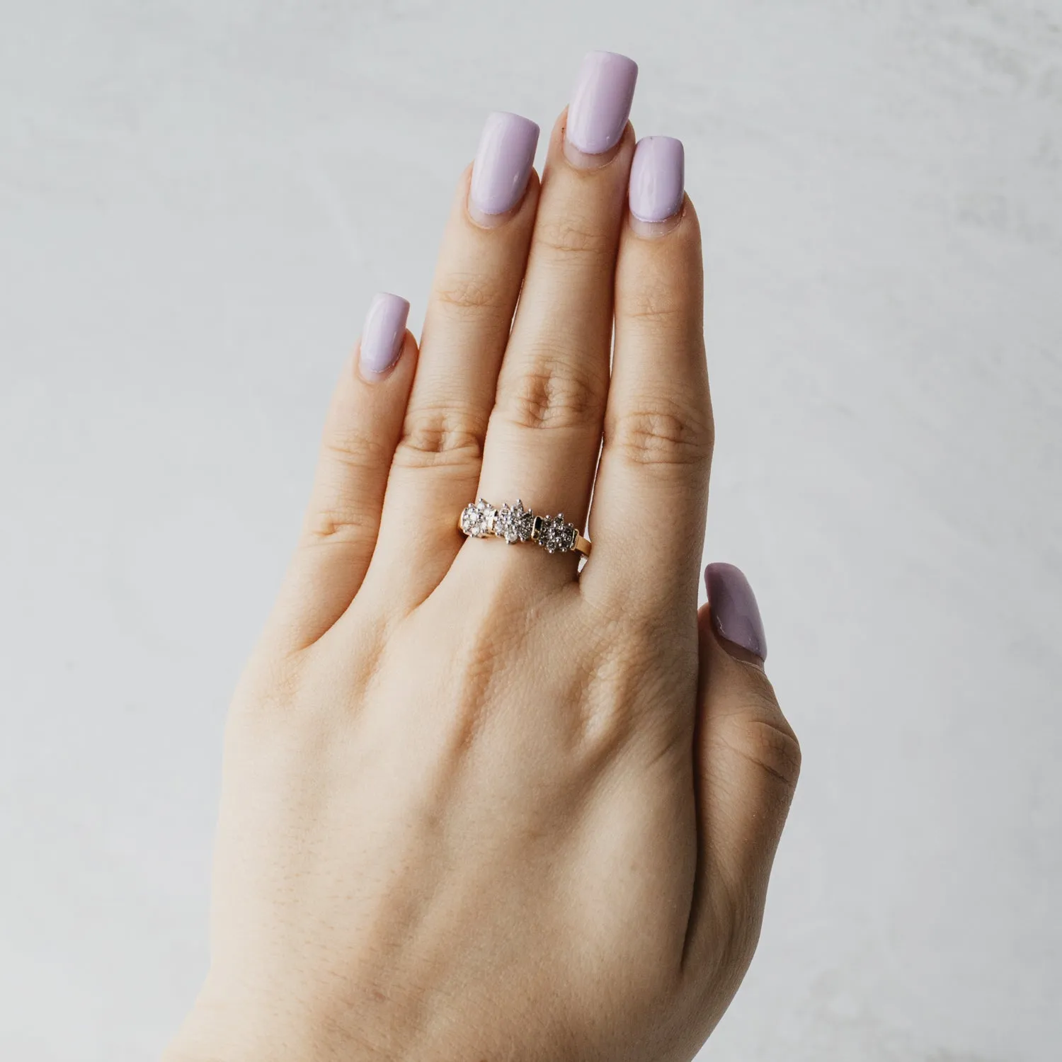 Trio Floral Cluster Ring
