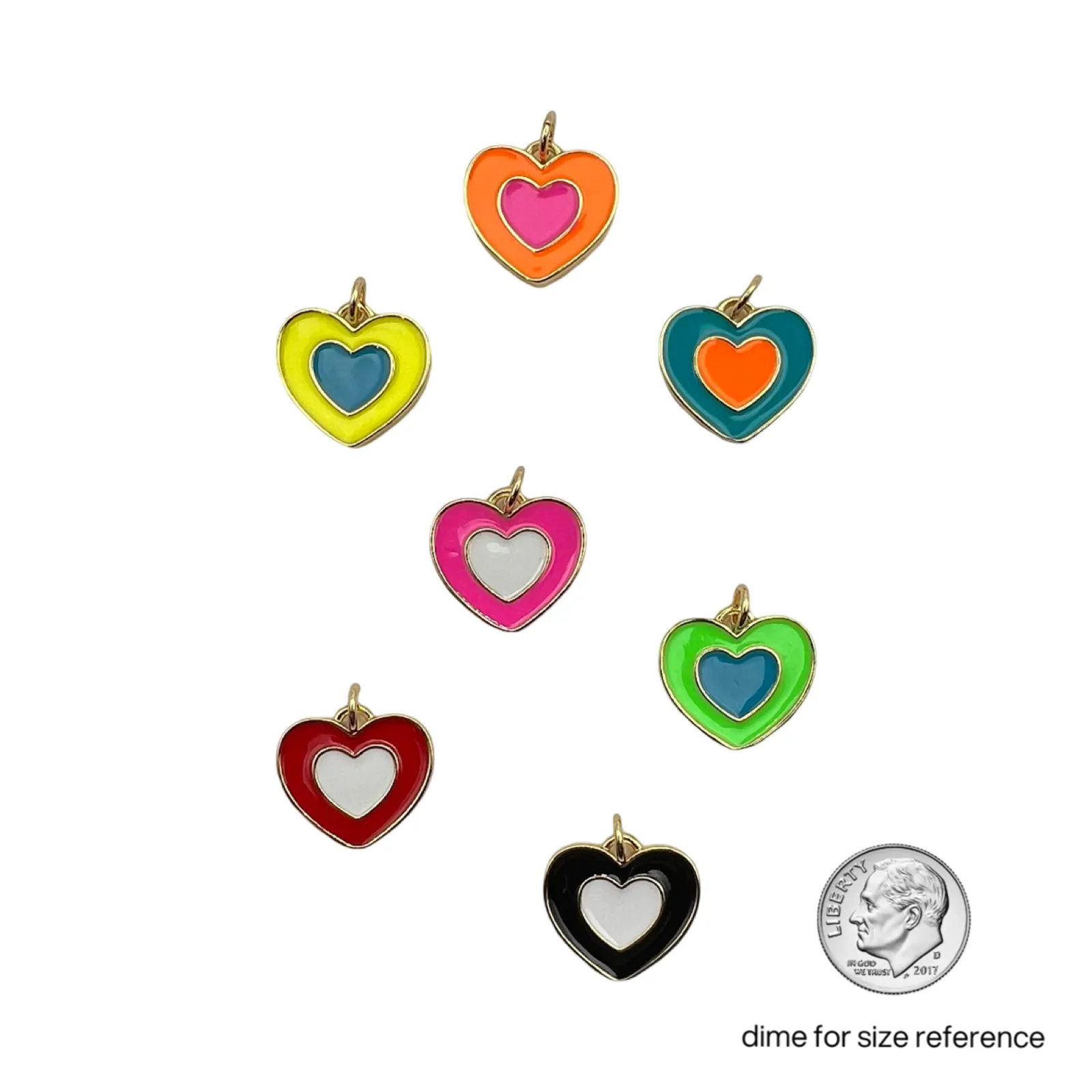 Two Tone Heart Charms