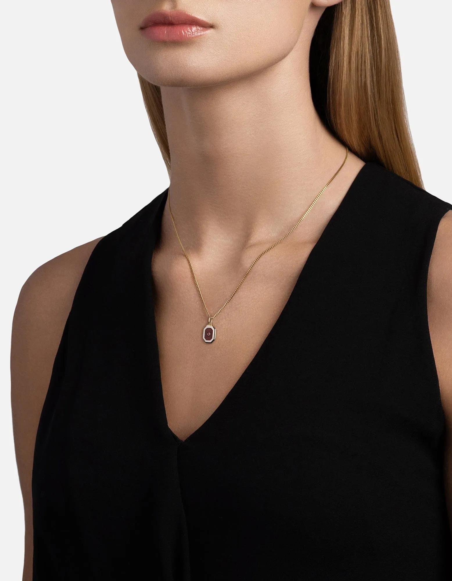 Umbra Garnet Necklace, Gold Vermeil/Red