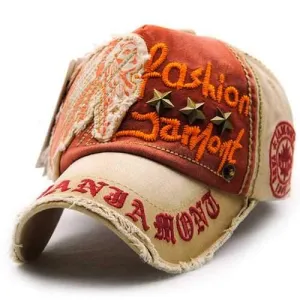Unisex Cotton Washed Vintage Embroidery Baseball Cap Adjustable Golf Snapback Hat For Men Women