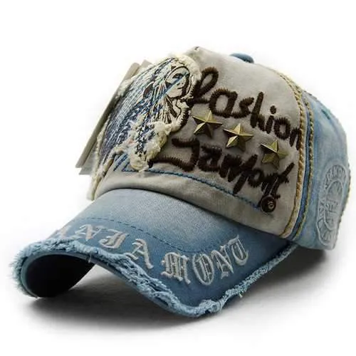 Unisex Cotton Washed Vintage Embroidery Baseball Cap Adjustable Golf Snapback Hat For Men Women