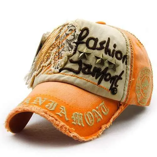 Unisex Cotton Washed Vintage Embroidery Baseball Cap Adjustable Golf Snapback Hat For Men Women