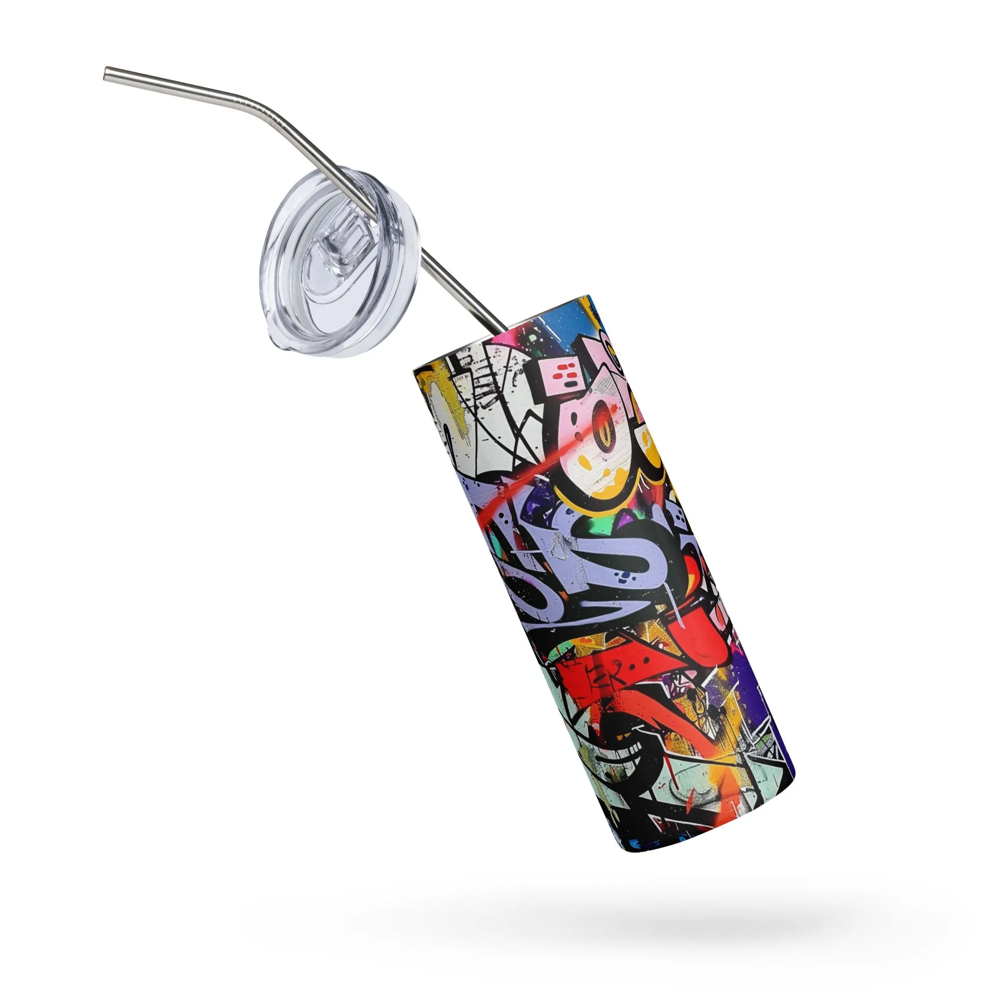 Urban Graffiti Art 20 oz Insulated Stainless Steel Tumbler with Metal Straw