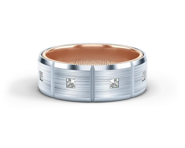 Verragio Matte Finish Diamond Men's Wedding Band