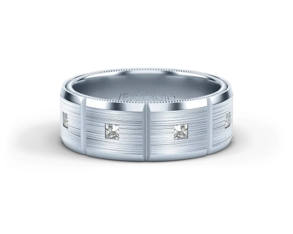 Verragio Matte Finish Diamond Men's Wedding Band