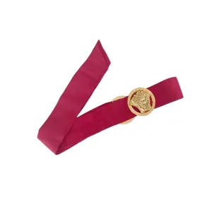 Versace Pink Suede Double Logo Belt