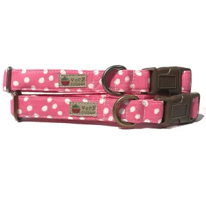 Very Vintage Organic Cotton Collar Avery Pink & White Polka Dots